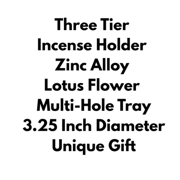 Incense Holder Zinc Alloy Lotus Flower - Multi-Hole Tray-   3.25 Inch Diameter- - Picture 2 of 5